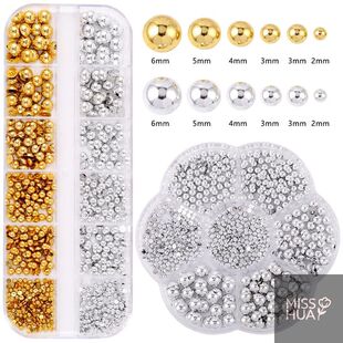 2025 HUA HUA 12Grids Mixed Semi-circular Pearl Gold And