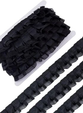 7.5 Yards 2-Layer Ruffle Trim Gothic Pleated Lace Ribbon