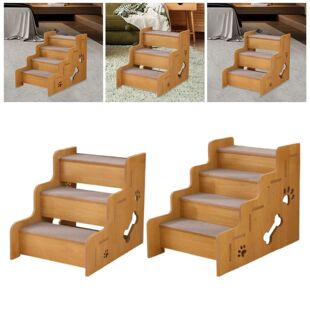 Small Bed Stairs Wooden Ramp Steps Dog Pets Non for Slip