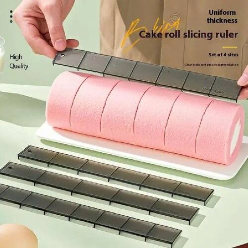 4Pcs Cake Cutting Scale Roll Ruler Uniform Division Molds