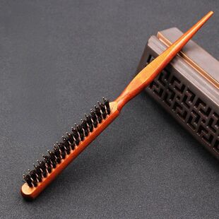 New Line Teasing Back Slim Salon Wood Bristle Boar Comb