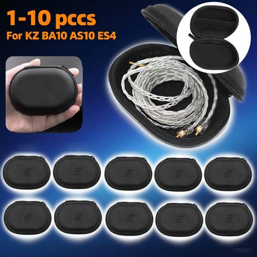 1-10PCS Earphones Oval Storage Bag Wired Headphones PU