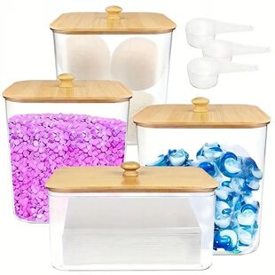 Clear Laundry Pods Container Organization Room