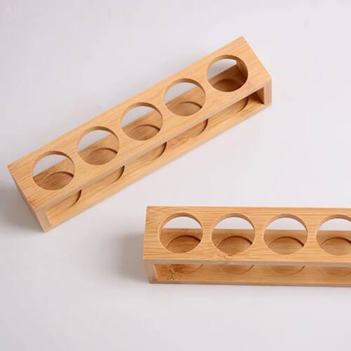 1PC Bamboo Essential Oil Display Stand 5-Hole Storage Rack