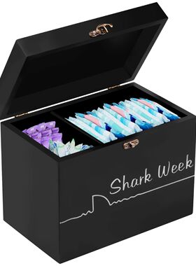 Wooden Tampon Storage Box 3-Grid Bathroom Cotton Pads