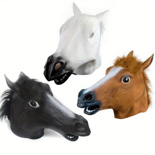 NEW Simulation Horse Head Mask Cosplay Costume Party Funny