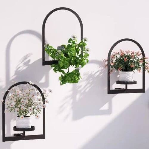Modern Wall Mounted Iron Plant Shelf with Rusts Proof