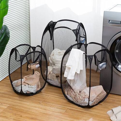 Foldable Mesh Laundry Basket Collapsible Hamper for Dirty
