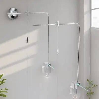 1set 1Set Aquarium Light Rack Silver Adjustable Aluminum