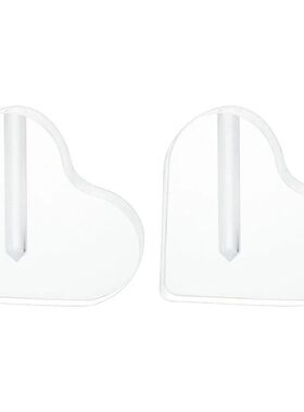 2 Pcs Rose Display Stand 2.5x3 Inch Clear Heart-Shaped Rose