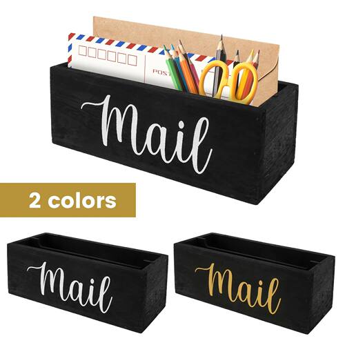 Mail Organizer 2 Slots Solid Tung Wood Mail Holder