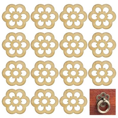 16pcs Clover Brass Backplate Washers 1.26 inch Flower