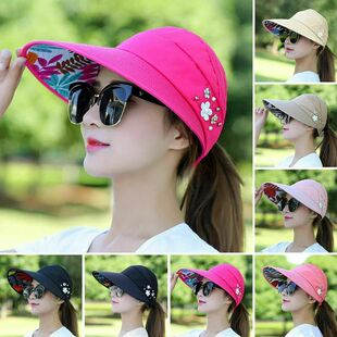 Womens Foldable Anti Brim Hat Wide Summer Ladies Sun