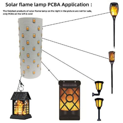 3.7V Solar Flame Lamp Board Flexible 51 LED Light Circuit