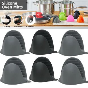 2PCS Oven Mitts, Silicone Pot Holders Heat Resistant, Mini