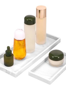 2/5Pcs Bathroom Counter Tray Silicone Vanity Storage Tray