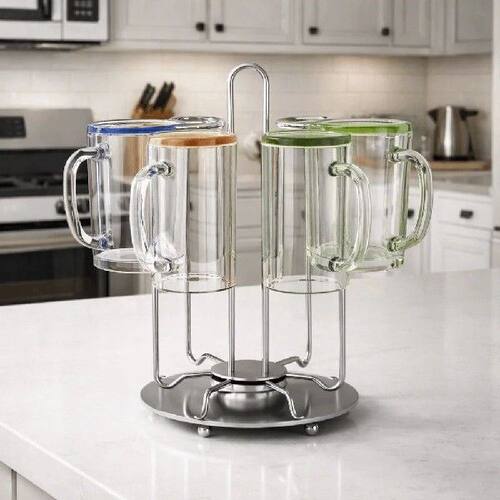 Stainless Steel Rotating Cup Holder Upside-Down Saving