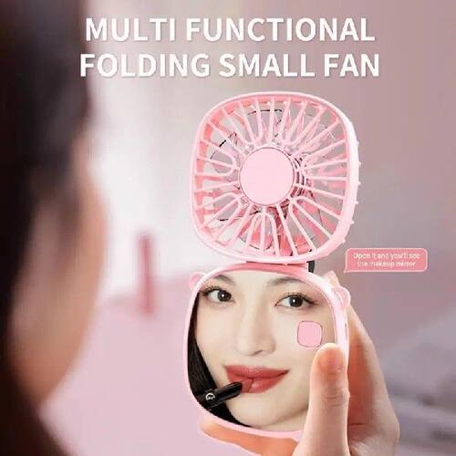 Multi-functional Mini Handheld Fan With Makeup Mirror