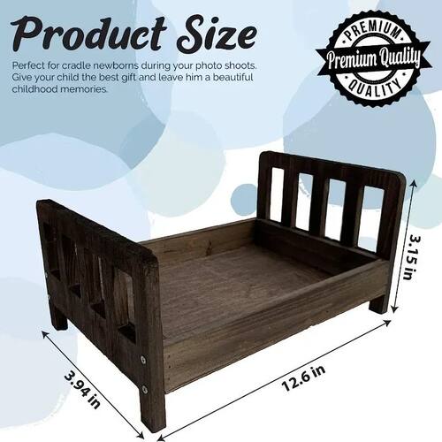 Newborn Photography Props Children's Wooden Bed - Baby