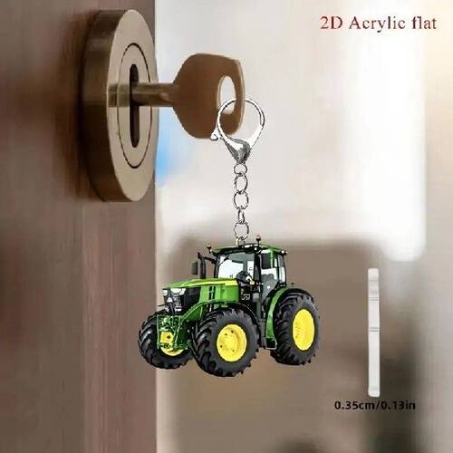 1PCS Tractor Keychain 2D Flat Design Massey Ferguson