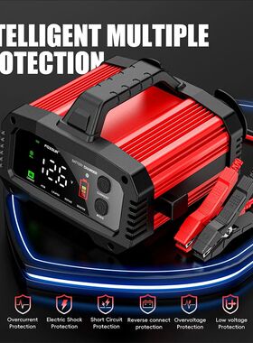 Portable Smart Car Battery Charger 25A/15A for 12V-24V