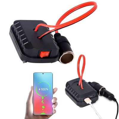 Battery Converter Adapter With Dual USB Charging Ports For