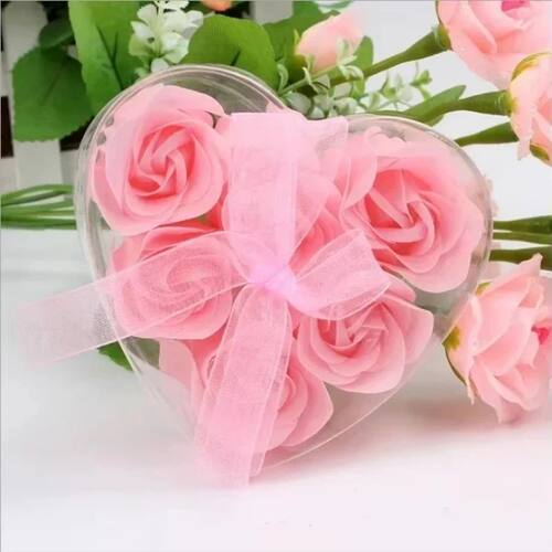 New 6pcs/box Rose Petal Bath Body Flower Soap Gift Wedding