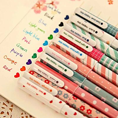 10 Pcs/Set Color Pen Flower Animal Starry Star Sweet Flora