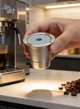 Stainless steel coffee capsule filter cup, reusable coffee