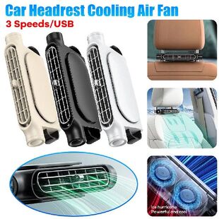 USB Car Interior Rear Headrest Fan Cooler 3 Speeds