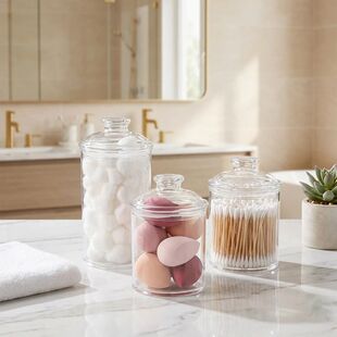 Jars Clear Plastic Apothecary Canister Storage