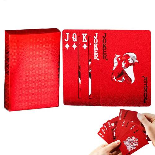 Red plastic playing cards PVC poker waterproof washable