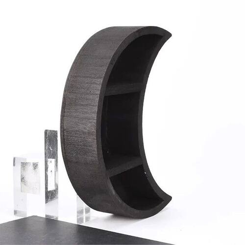 Utility Design Crescent  Shape Crystal Rack Wood Shelf