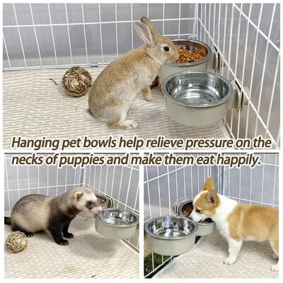 Industrial Tools Stainless Steel Pet Bowls, Removable Crate