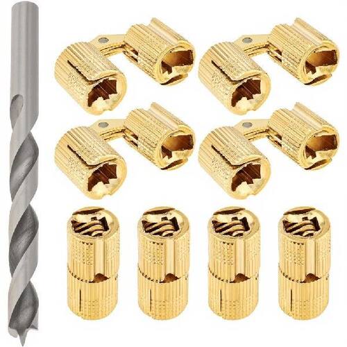 Brass 180 degree concealed cylindrical hinges for clean