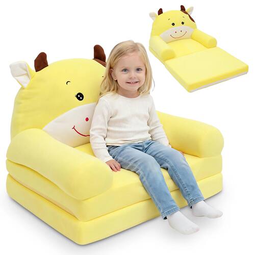Kids Sofa Bed Foldable Multi-Layer Toddler Couch Back Chair