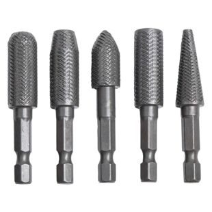 5pcs Hex Shank Rotary Steel File Drill Bits Burrs Grinding