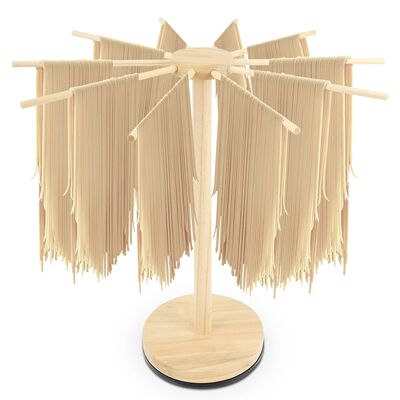 Rotating Pasta Drying Rack Wooden Spaghetti Stand Noodles