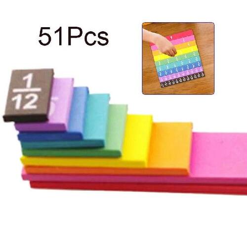 51Pcs Fraction Cubes Math Montessori Math Materials