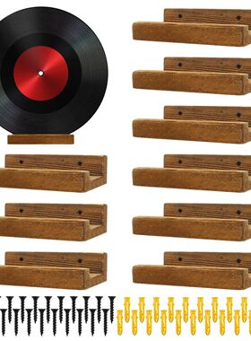 12Pcs Wood Vinyl Record Shelf Wall Mount Small Vinyl Record