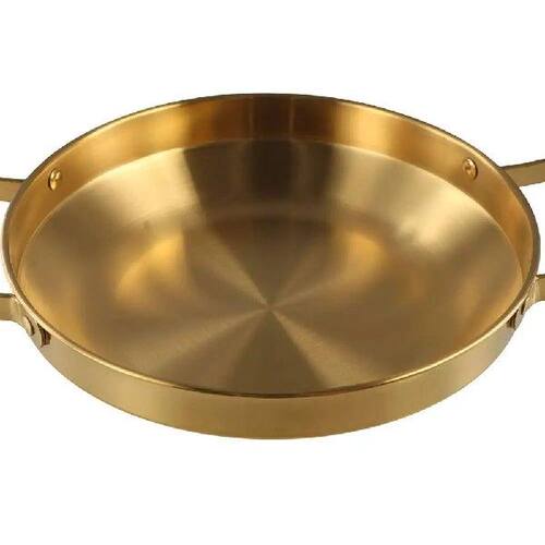 Durable BBQ Plate Frying Pan Salad Bowl Stainless Steel Dry