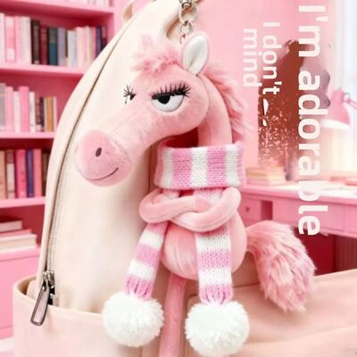 Funny 2026 Horse Mascot Horse Doll Cartoon Pony Keychain