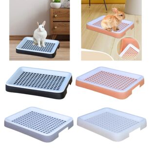 Rabbit Litter Tray Rabbit Toilet Portable with Grate Double