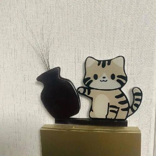 Cat Pushing Vase Refrigerator Magnets Home Decor Fridge
