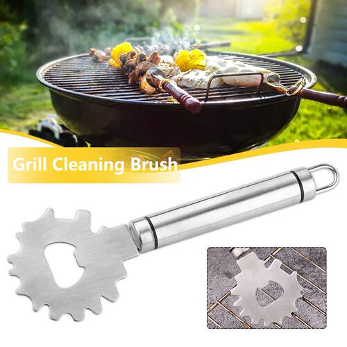 Stainless Steel Grill Cleaning Scraper Handheld BBQ Net