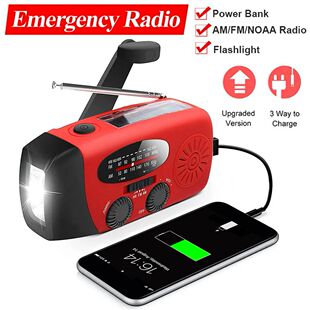 Powered Emergency with Solar Radio Hand Crank