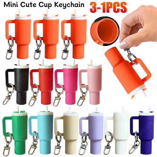 Mini Cup Keychain Cute Tumbler Key Ring Chapstick Holder