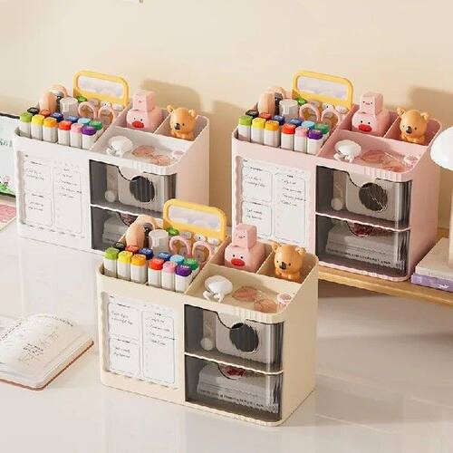 Cute Desktop Storage Organizer Box with Drawers,