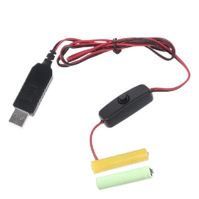 USB to 3V(2x1.5V) LR03 AAA Dummy Battery Eliminator Cable