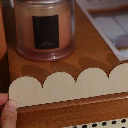 6pcs Creative Unfinished Fan-shaped Wooden Frame Handmade